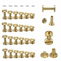 20pcs Solid Brass Binding Chicago Screws Nail Stud Rivets For Photo Album Leather Craft Studs Belt Wallet Fasteners 8mm Flat Cap
