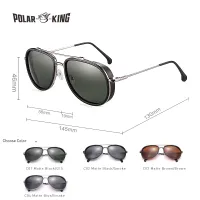 POLARKING Brand Steam Punk Polarized Men Sunglasses Gafas De Sol Fashion Mens Driving Metal Sun Glasses Fishing Travel Eyewear