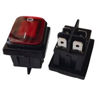 กันน้ำ Rocker Switch 4Pins 16A250V 20A125V Push ปุ่มสวิทช์ LED KCD4, 2-Pack