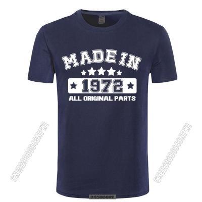 2022 Tee Fashion Made In 1972 T Shirts Men Cotton Funny Crew Neck Birthday Gift T-Shirt Tops Tee Cool Mans Tshirt