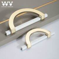 【YD】 WV Luxury Cabinet Door Handles Drawer Zinc Alloy 96mm Wardrobe Handle Semi-circular Round Pulls Knobs Hardware 645