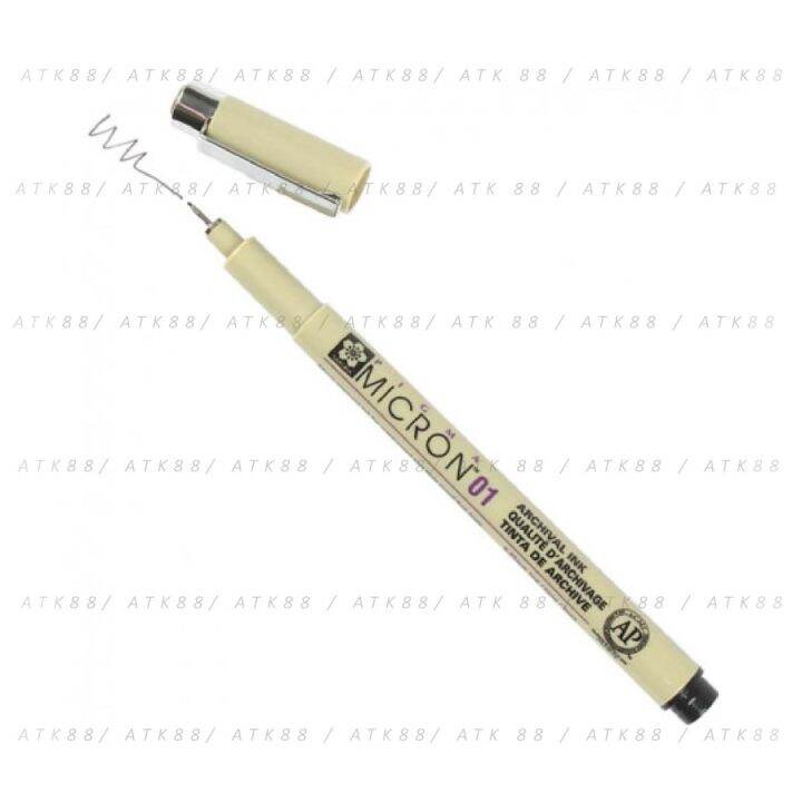 Stylos Fineliners Sakura Pigma Micron Sépia 01 - Lot De 3 - Encre Micro-pigment Waterproof - Pour Dessin, Croquis