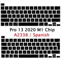 [Hot K] ซอฟต์สำหรับ Macbook Pro ชิป M1 13 2020 A2338สเปน EU US แผ่นครอบแป้นพิมพ์ซิลิโคนสำหรับ Macbook Pro 2020ชิป M1ป้องกันแป้นพิมพ์