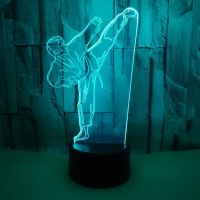 ♀◕ Creative 3D LED Vision Gradient Karate Table Lamp USB Taekwondo Modelling Night Lights For Gifts Kids Bedroom Lighting Decor