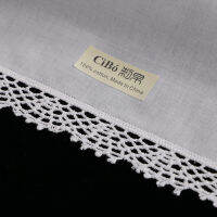 D001: White premium cotton lace handkerchiefs 12 piecepack blank crochet hankies for womenladies wedding gift