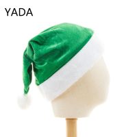 [A Decoration] YADA ปีใหม่สีเขียวหนาตุ๊กตาหมวกคริสต์มาสผู้ใหญ่เด็กตกแต่งคริสต์มาสสำหรับ Home Xmas Santa Claus ของขวัญ TW210068