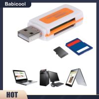 【คุณภาพสูง】Babicool. Mini USB2.0 4 ช่องเสียบการ์ดสมาร์ทการ์ดรีดเดอร์ SD / MMC TF MS M2 Card Reader