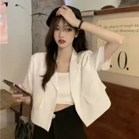 [ส่งของ]Korean cardigan short sleeve crop top blazer suit for women fashion shirts women blouse BJWJ