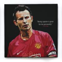 Ryan Giggs ไรอัน กิ๊กส์ Manchester United แมนยู ปีศาจแดง รูปภาพ​ติด​ผนัง​ pop art พร้อมกรอบและที่แขวน ฟุตบอล​ กรอบรูป​​ แต่งบ้าน รูปภาพ