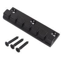 Black Guitar Bridge 6 Strings Saddles Hardtail Metal Guitar Parts for Electric Guitar with Screw