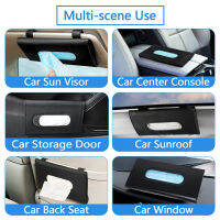 Car Sun Visor Tissue Holder PU Leather Tissue Box Backseat Napkin Case Hanging Paper Towel Clip