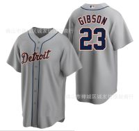 ∏▨☾ Tigers 23 gray fans baseball jersey MLB Tigers Gibson Jersey on behalf of