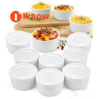 I Know 6Pcs 3นิ้วเซรามิค Ramekins Porcelain Souffle ถ้วยสำหรับ Creme Brulee จาน,สำหรับ Souffle ถ้วย,สำหรับเบเกอรี่