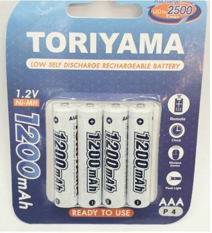 ถ่านชาร์จ-toriyama-new-aaa-1200-mah-ชาร์จ-2500-ครั้ง-จำนวน-4-ก้อน-ผลิต-2019-06