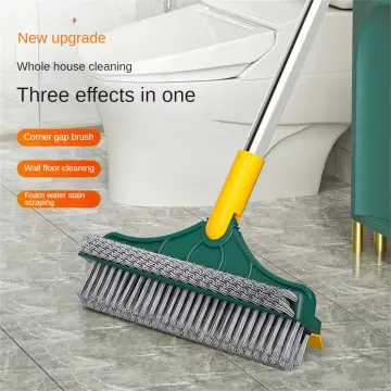 V Shaped Floor Cleaning Scrub Brush 2 in 1 Magic Broom Multifunctional  Flexible Mop Foam Scrape Useful Home Bathroom Gadgets