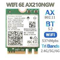 ไตรแบนด์ Wi-Fi AX210 6E M.2การ์ดสำหรับ Intel ไร้สาย NGFF 5374Mbps AX210NGW 2.4 Ghz/ 5G 802.11Ax บลูทูธ5.2การ์ดเครือข่าย Wifi