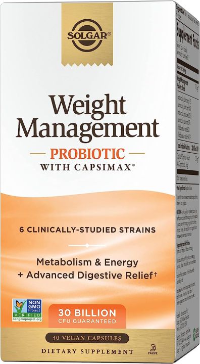 อาหารเสริมเพื่อการเผาผลาญ-และโปรไบโอติก-ช่วยย่อย-weight-management-probiotic-with-capsimax-30-vegan-capsules-solgar