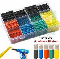 530PCS  Heat Shrink 5 colors 12 sizes Assorted Polyolefin Heat Shrink Tube Cable Sleeve Wrap Wire Set Insulated Shrinkable Tube Electrical Circuitry P