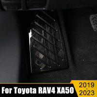 สำหรับโตโยต้า RAV4 XA50 2019 2020 2021 2022 2023 RAV 4ไฮบริดสแตนเลสรถพักเท้าเหยียบแผ่นปกตัดแผ่นกันลื่น