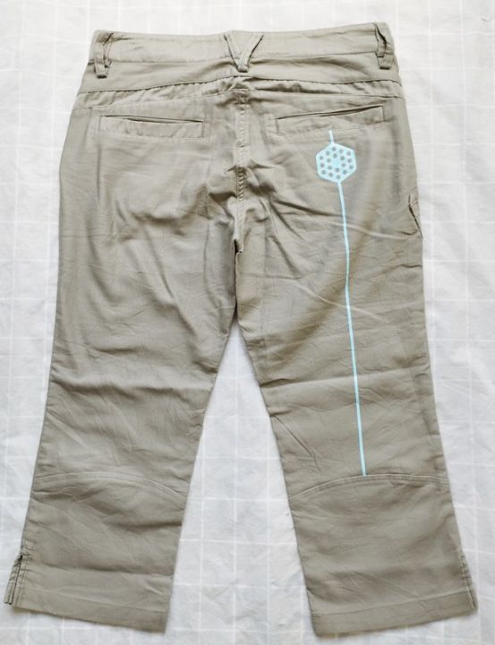 กางเกงลำลองงานแบรนด์ดัง-japan-กางเกง-5-ส่วนผู้หญิง-สีเทาเขียว-ไซส์-m30-สภาพเหมือนใหม่-งานโล๊ะช็อป