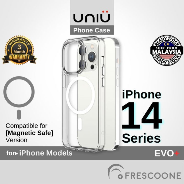 uniu-evo-เคสโทรศัพท์มือถือแบบใส-กันกระแทก-มีแม่เหล็ก-สําหรับ-iphone-14-14-pro-max-14-plus-jk