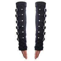 Devil Fashion Punk Winter Arm Warmers Fingerless Gloves Black Gothic Unisex Arm Gloves Arm Protection With Metal Button