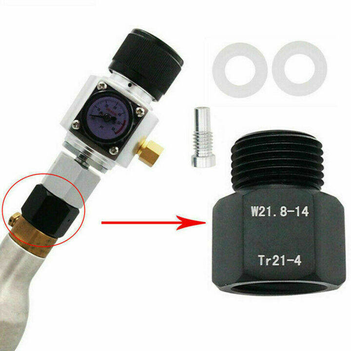 co2กระบอกอะแดปเตอร์แปลง-t21-4เพื่อ-w21-8-14สำหรับพิพิธภัณฑ์สัตว์น้ำปลาหรือ-homebrew-เบียร์-corny-ถัง-co2ควบคุมถัง