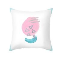 Nordic Graffiti Sofa Pillow Cover Peach Geometric Abstract Oil Painting Bedside Simple Cushion Pillow Waist Pillowcase