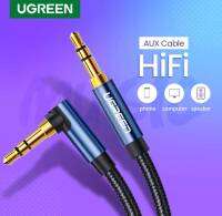 UGREEN รุ่น 60179 สายถัก Audio AUX Cable 3.5mm ข้องอ 90° Angled ความยาว 1m รองรับมือถือทุกรุ่น Android / IOS