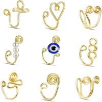 20 Style African Nose Cuff Non Piercing fake Nose Ring for Women Nose Rings Hoop Ear Cuff Clip on Nose Ring Body Jewelry Type