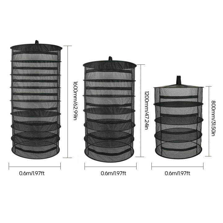ผ้าสีดำสำหรับหน่อพืชอบแห้งแร็คเครื่องเป่าชั้นดอกไม้ชั้นตาข่ายแขวนพับออแกไนเซอร์สุทธิอบแห้งถุงตาข่าย68สมุนไพร