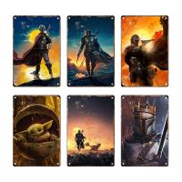 Disney Movie Star Wars Boba Fett Vintage Metal Poster Rotra Tin Sign Plaque Decor Yoda Cute Wall Art Pub Bar Home Decoration