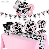 ▣ Farm Cow Birthday Party Supplies Farm Animal Party Tableware Balloon Baby Shower Barnyard Decoration for the Third Birthday Part