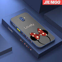 JIUMOO เคสปลอกสำหรับ Samsung กาแลคซี J6 2018 J6บวก2018 J6 J600ชั้นหนึ่งการ์ตูนที่น่ารักบางมีน้ำค้างแข็งโปร่งใสแข็งขอบสี่เหลี่ยมกันกระแทกรูปแบบปลอกซิลิโคนเคสนิ่มป้องกันคลุมทั้งหมด