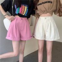 Summer New High Waist Loose Casual Womens Wide Leg A-shaped Shorts