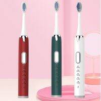 HOKDS Sonic Electric Toothbrush USB Charger Rechargeable with 6 Replacement Heads Smart Ultrasonic Couples Tooth Brushes for Adult