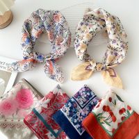 【CC】۞❍○  Cotton Scarf Shawls Floral Neck Scarves Headscarf Hair Tie Band Neckerchief Ladies Headband Hijab