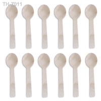 ❖ 100pcs Disposable Healthy new wooden cake spoon Smooth Natural Ice Cream Spoons Dessert kid spoon for Yogurt mini small spoon