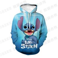 Sudaderas con estampado 3D para hombres, mujeres y niños, suéter de manga larga con capucha de Lilo Stitch, ropa de calle informal a la moda, abrigo para niños y niñas