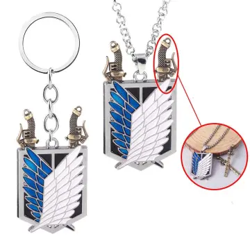 Buy Buleens Attack On Titan Necklace For Men Mens Boy Boys Women girls Aot  Anime Necklaces Shingeki No Kyojin Eren Jaeger Cosplay Chain Pendant Long  Silver Plated Stainless Steel Cubic Zirconia Link