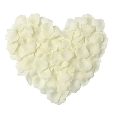 100 Pcs/Set Silk Rose Petals Artificial Rose Flower Petal for Wedding Party Home Hotel Valentines Day Decoration, White
