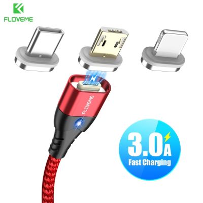 ☊ FLOVEME Magnetic USB Cable For Lightning Type C Micro Fast Charging Cable For iPhone Charger Android Phones Charge For Xiaomi 12