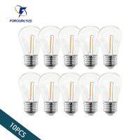 10แพ็คไส้หลอดไฟ S14สำหรับไฟเส้นพลังงานแสงอาทิตย์ E27 E26 5โวลต์1วัตต์ฝาครอบพีซีกันน้ำไฟ Led แสงสีขาวอุ่นหลอดไฟ