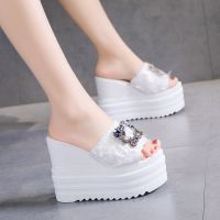 Thick-Soled Sandals Womens Outer Wear New Platform Slippers Fashionable Wedge Heel Inner Heightening Mouth