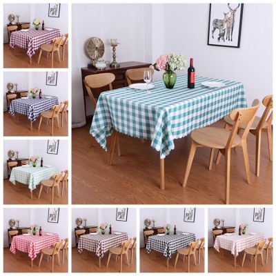 Plaid Pattern Table Cloth Square Cover Polyester Solid Colour Home Linen For Dinner Decoration Party Hotel Show