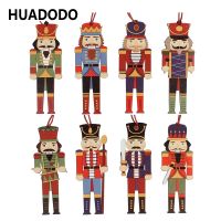 [A Warm] HUADODO 3Pcs ไม้ Nutcracker ทหารตกแต่งคริสต์มาสจี้เครื่องประดับสำหรับ Xmas Tree Party ตกแต่งปีใหม่ตุ๊กตาเด็ก