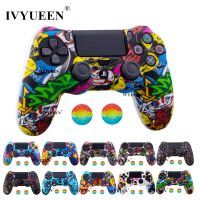 IVYUEEN 19สีซิลิโคนตัวป้องกันผิวเคสสำหรับ Sony Dualshock 4 PS4 DS4โปรตัวควบคุมที่บางเฉียบจอยสติ๊กที่จับนิ้วโป้ง