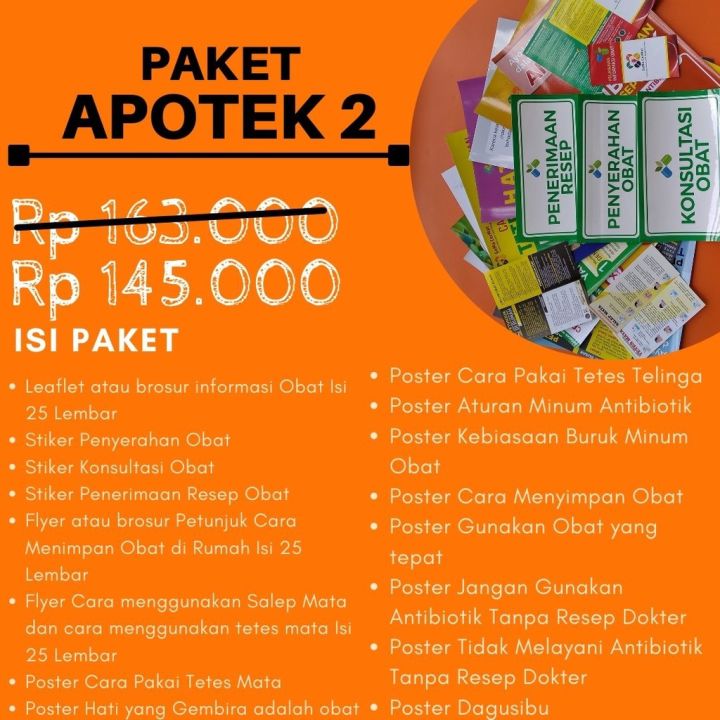 Paket Apotek 2 Tatagraha Apotek Isi 10 Poster 25 Lembar Leaflet