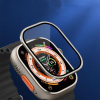 Metal Bumper Tempered Glass For Apple Watch Ultra 49mm Accessories Screen Protector Anti-Scratch HD Full Film iWatch Ultra 49 mm