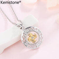 Kemstone Silver Plated หมุนจี้รูปทรงกังหันสร้อยคอสร้อยคอสำหรับหญิงสาว